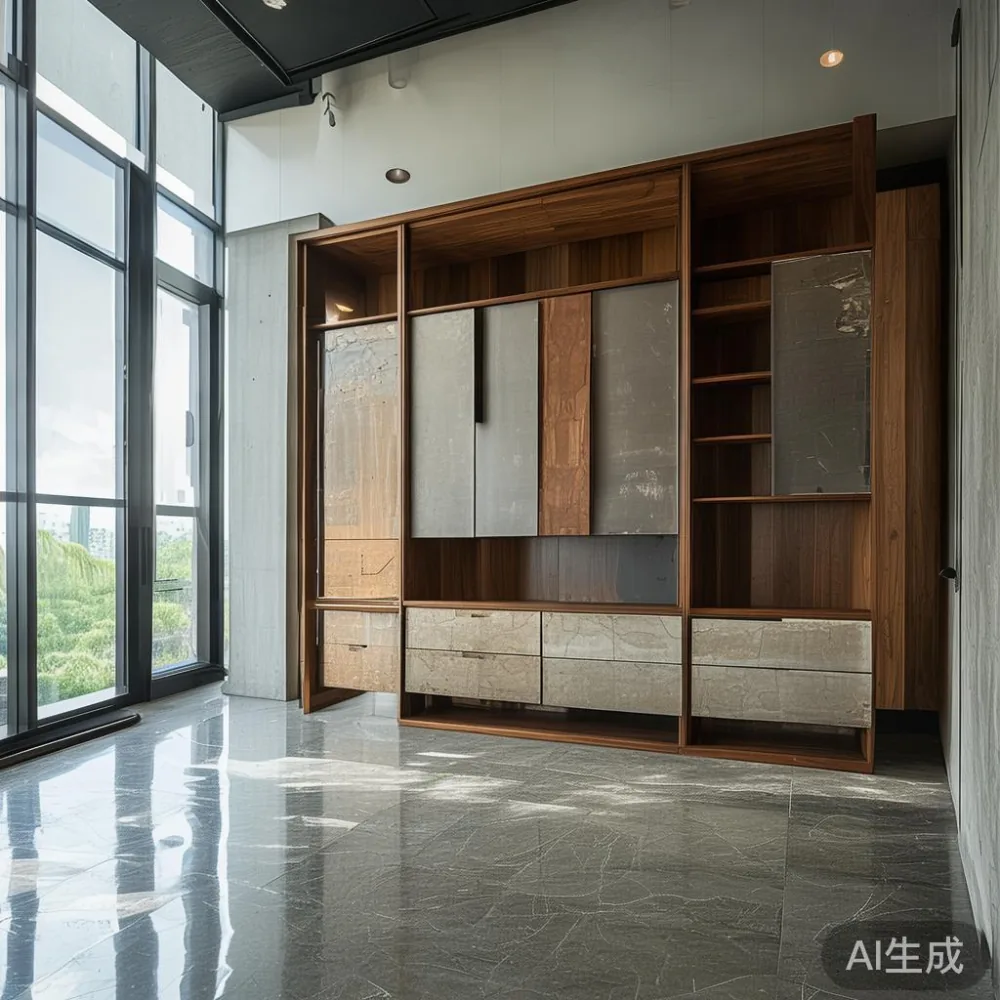 Wardrobe mewah gaya postmoden di condominium Pulau Pinang