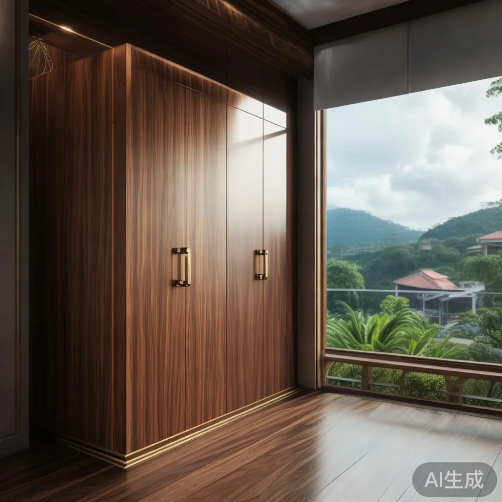 Gambar Wardrobe My yang mewah dan fungsional di apartemen di Pulau Pinang