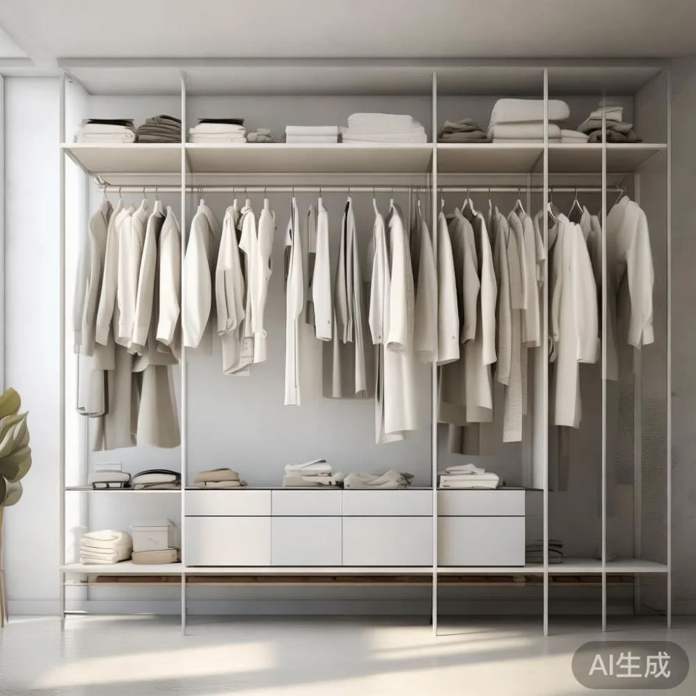 Almari baju postmoden dengan desain minimalis
