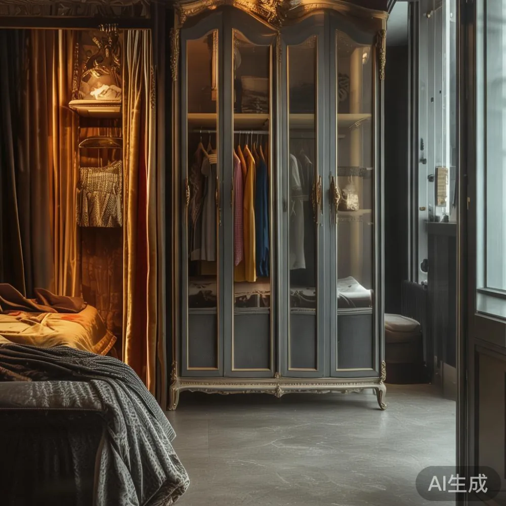 Wardrobe mewah gaya Perancis di kondominium KL