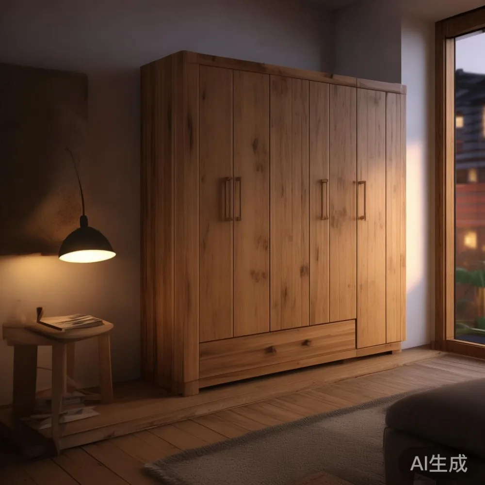 Cara Baca Waranti Perabot Kayu Pepejal Tanpa Tertipu: Panduan Lengkap  — room setting at dusk with warm lamp light, film 
