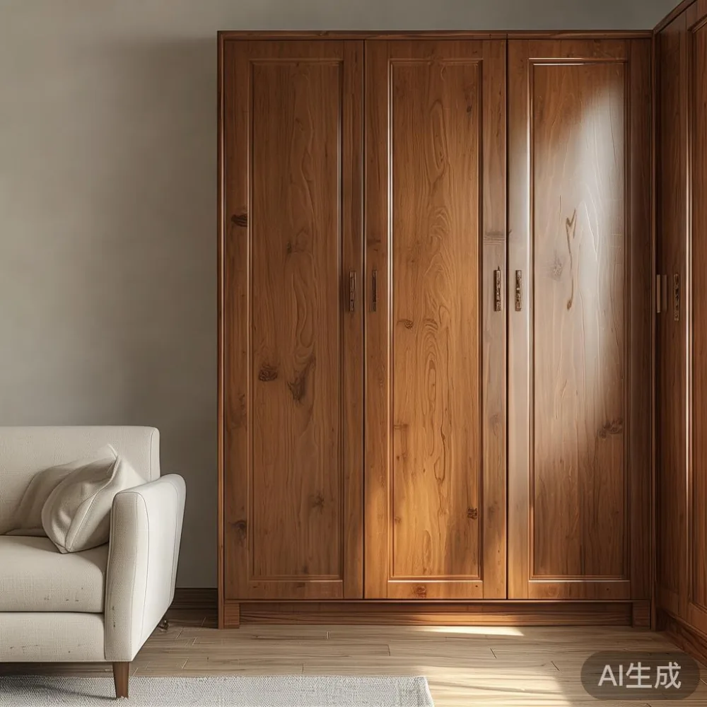 Cara Menjaga Permukaan Lakuer Perabot Kayu Pepejal di Iklim Lembap Mal — staged against a plain wall with a linen sofa ne